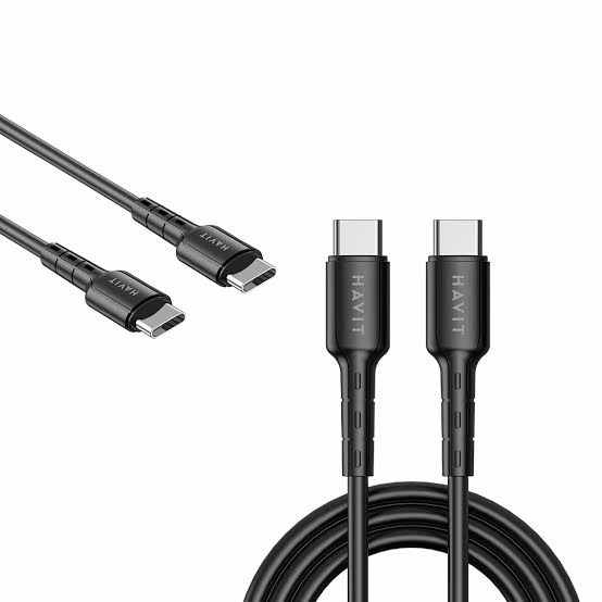 Cable Havit C a Tipo C 60w Negro 1 metro