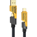 Cable Universal 4 en 1 Fiddler FD-LM07, 2 Metros, 65W, Carga Rápida